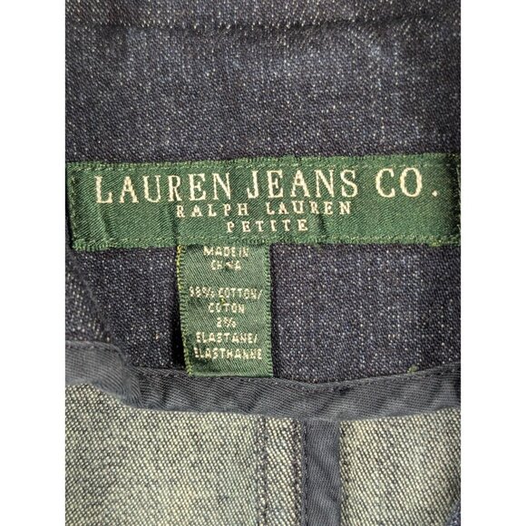 Lauren Jean Co Ralph Lauren Denim Jacket Womens Size Medium Petite Blue Classic - Picture 2 of 8
